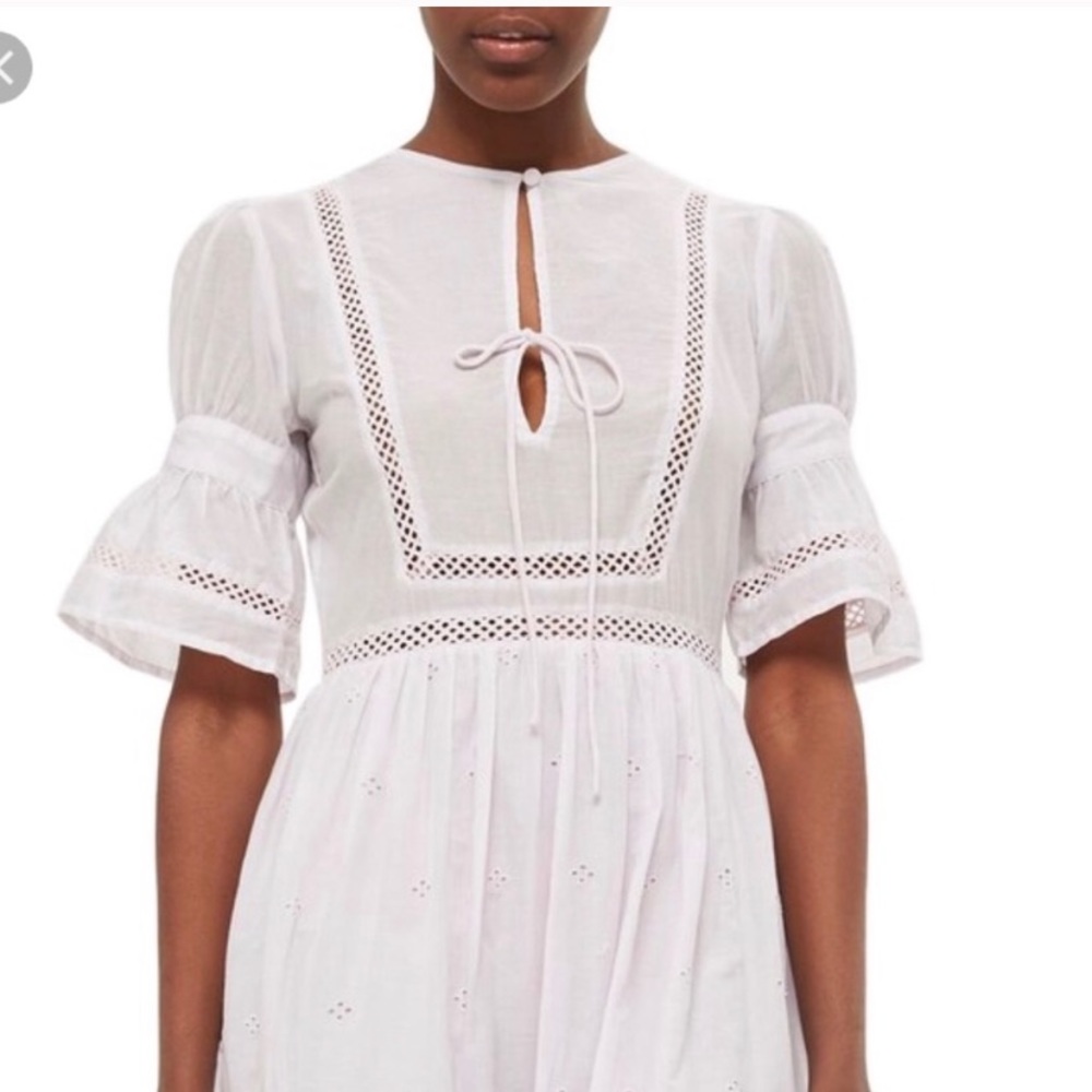 Topshop Broderie Anglaise Cotton Dress Midi NWT